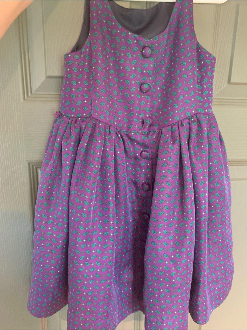 Ralph Lauren Girls Purple Paisley Dress